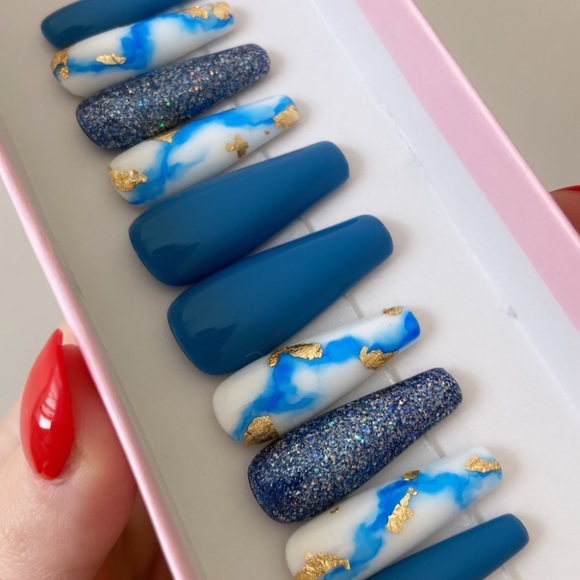 “Blue Smoke🌿” - Press On Nails - Picture 2 of 7